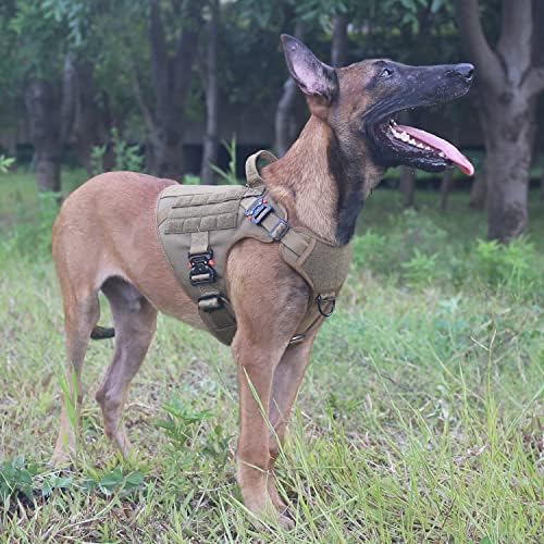 ICEFANG Tactical Dog Harness for X-Large Dogs,Full Metal Buckles Dog Vest