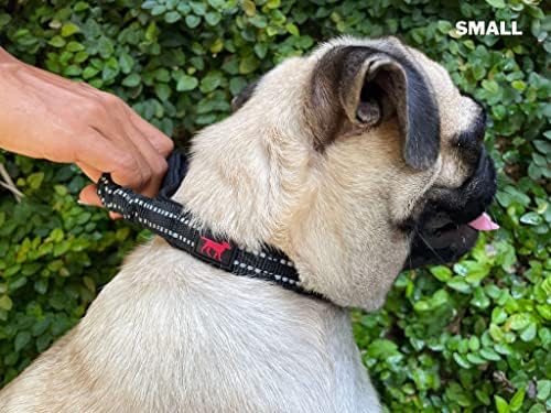 Tuff Pupper Heavy Duty Dog Collar with Handle | Ballistic Nylon Heavy Duty Collar | Padded Reflective Dog Collar with Adjustable Stainless Steel Hardware | Convenient Sizing for All Breeds