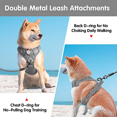 PoyPet Dog Harness and Leash Set, No Pull Vest with Front Clip and Handle