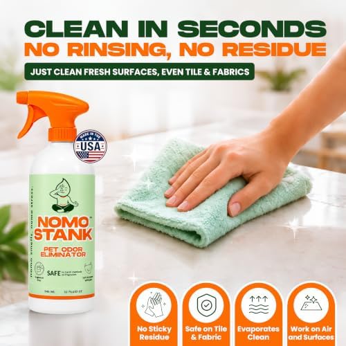 NOMO STANK Pet Odor Eliminator Spray for Home & Carpet | Unscented, 32 oz