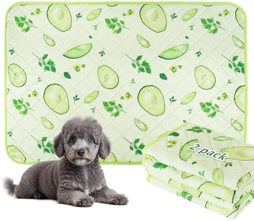 BVAGSS Washable Pee Pads for Dogs, 2 Pack Reusable Leakproof Puppy Wee Wee Pad, Non-Slip Waterproof Pet Training, Super Absorbent Whelping XH081 (Avocado, 24X18 Inch)