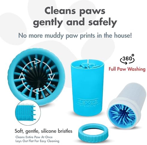 Dexas MudBuster Portable Dog Paw Cleaner, Medium, Blue - Premium Quality Pet Supplies and Accessories