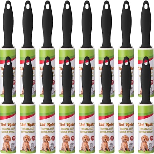 Hushee 16 Pcs Mini Lint Roller for Travel, Portable Pet Hair Remover