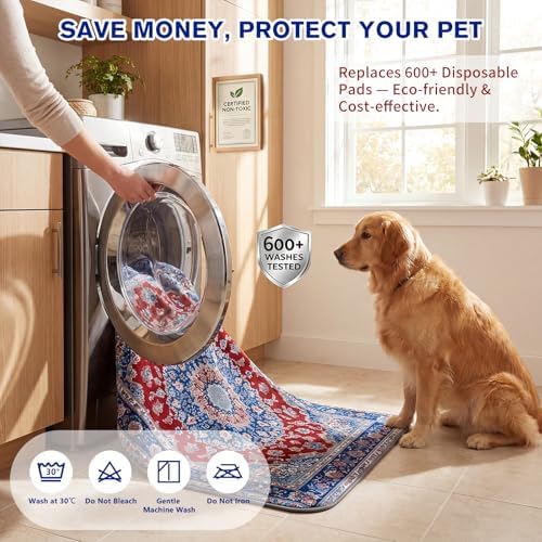 Washable Reusable Dog Pee Pads for Cats 2 Pack Waterproof Non-Slip