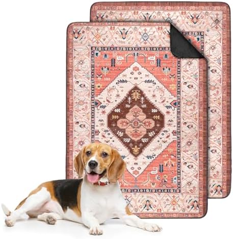 2PC Absorbent Dog Pee Pads, Washable Non-Slip Reusable Mat 35x24in