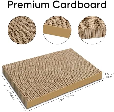 Cat Scratcher 6-Pack Refills, Large Cardboard Pads for Indoor Cats
