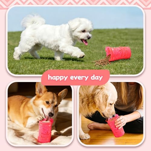 Dog Slow Feeder, Dual Chambers Stuffable Dog Toys, Frozen Treat Enrichment Toy, Treat Dispensing Puzzle Toy for Boredom & Anxiety Relief, Small Medium Large Dogs
