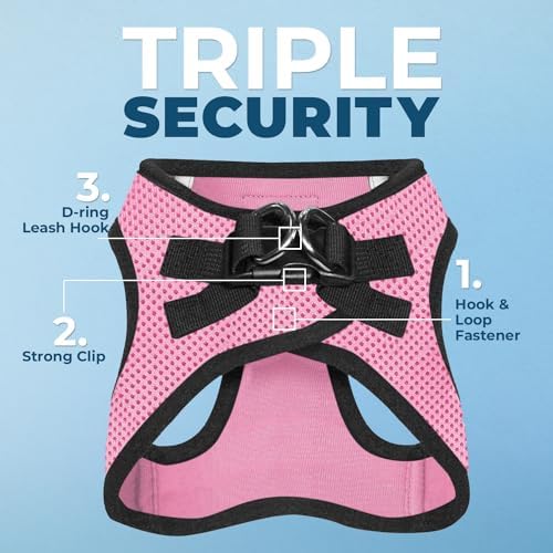 Voyager Step-in Air Dog Vest Harness - Pink/Black Trim, X-Small