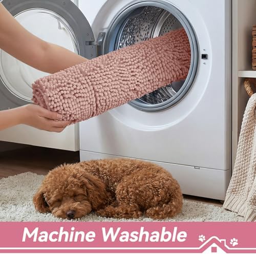 Bcoimo Super Absorbent Dog Door Mat, 30"*20" Anti Slip Mat for Muddy Paws