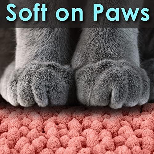 CatGuru Cat Litter Mat, Medium, Extra Large, XXL, Waterproof Litter Box Mat, Non Slip Kitty Litter Mat, Machine Washable Litter Trapping Mat, Soft Litter Tray, Cat Stuff (XL, Coral/Heavy-Duty)