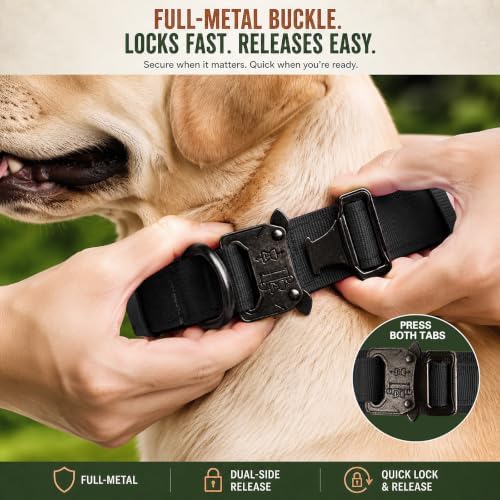 Tactical Dog Collar with Handle, Heavy Duty Nylon for Medium Dogs