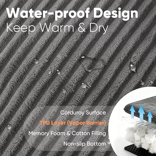 FUKUMARU Dog Couch Bed, Corduroy Cozy Cat Bed, Waterproof, Washable Cover