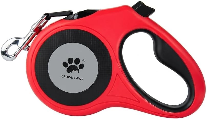 16 ft Retractable Dog Leash for Extra Large Dogs up to 130 lbs,Tangle-Free Nylon Tape,Red Dan24 XL
