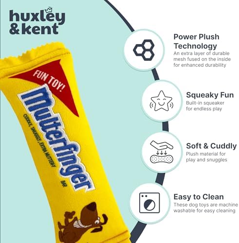 Huxley & Kent Power Plush Squeaky Dog Toy, Mutterfinger, Large