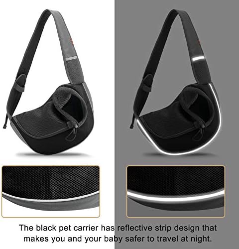 FDJASGY Pet Sling Carrier for Small Dogs Cats,Breathable Mesh Travelling Hand Free Puppy Backpack with Pouch and Adjustable Strap Carrier