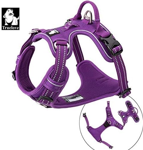 WINHYEPET True Love No Pull Dog Harness Extra Reflective Pet Harness for Small Medium Large Dogs Adjustbale for Running Walking Padded Soft Mesh Vest Easy Control TLH56512(Purple,S)