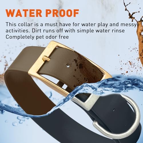 Viper Biothane Heavy Duty Waterproof Dog Collar Strong Coated Nylon Webbing w/Solid Brass Hardware Odor-Proof Easy to Clean High Performance Fits Small Medium or Large Dogs, Dark Chocolate Brown