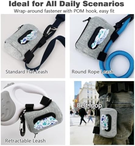 Dog Poop Bag Holder for Leashes doggie bag holder(Light denim)