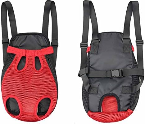 Pet Dog Carrier Backpack Mesh Camouflage Outdoor Travel Products Breathable Shoulder Handle Bags for Small Dog Cats (L, red)