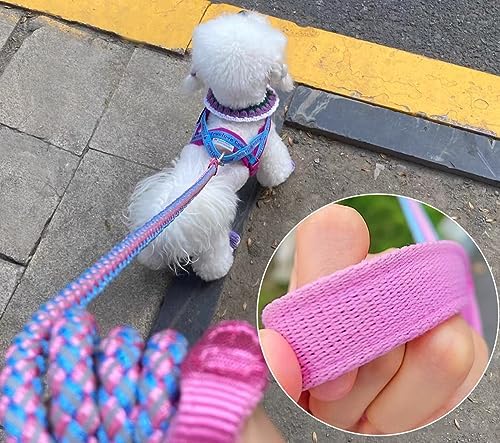 2/3/4/6/10 Foot Reflective Dog Leash Strong Nylon Rope Braided Heavy Duty for Large Medium Small Dogs Walking Training Leads (Pink, 4ft * 1/2")