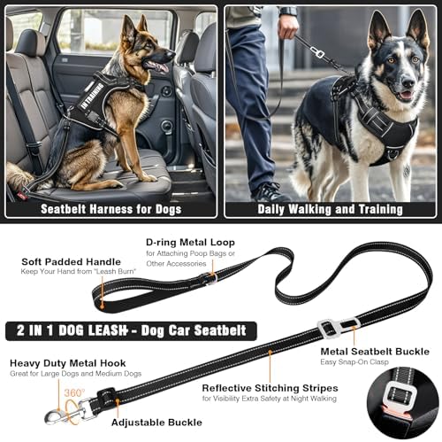 Tactical Dog Harness and Leash Set Medium Sized Dog+10 Dog Patches