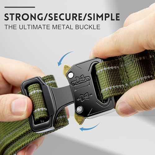 Personalized Tactical Dog Collar with Handle, Reflective & Padded