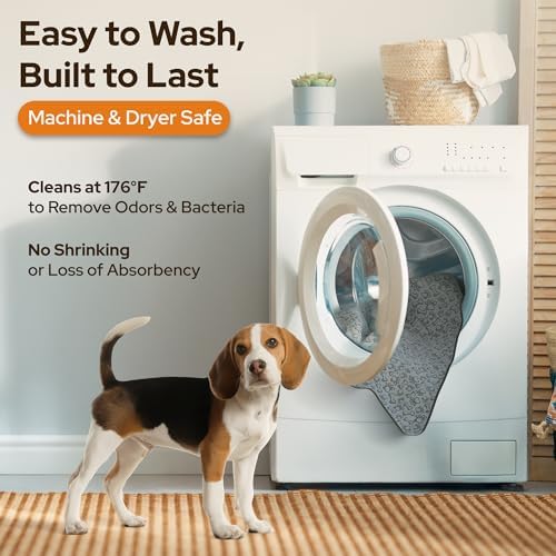 [2 Pack] Washable Dog Pee Pads - 4 Foot x 4 Foot – Non-Slip Waterproof Reusable Puppy Training Mats for Crates & Playpens