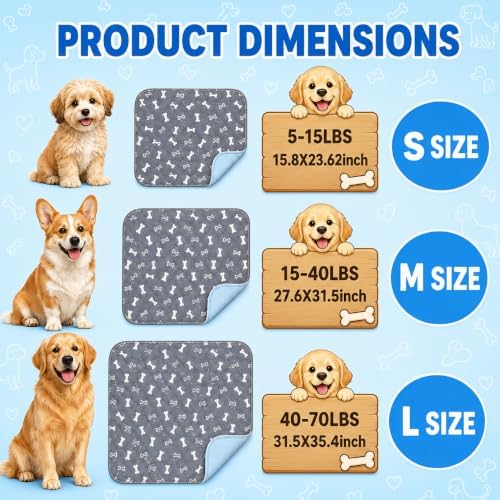 Puppy Pads with Pheromones,Washable Puppy Pee Pads for Dogs,Reusable Puppy Pads Washable for Dogs & Cats,Washable,Durable Leak-Proof & Anti-Slip Pet Training Pads for Home & Trave
