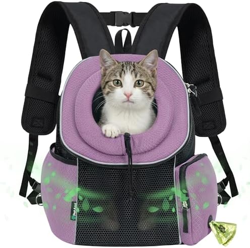 PetAmi Dog Carrier Backpack, Hands Free Front Pet Carrier, 10 lbs, Purple