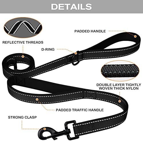 Joytale Dog Leash for Large Dogs that Pull, Double Handle, 5FT, Black