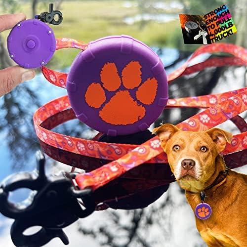 Tiger Paw + Free Bonus Leash! Wearable Mini Adjustable Dog Leash for Hiking, Training & Adventure - Powerful Lightweight, Retractable Keychain Clip. Durable & Comfort Grip for Walking Convenience.