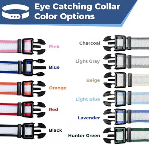 GoTags Reflective Dog Collar Personalized, Custom Embroidered Pet Name and Number, Premium Nylon Colorful for Girl and Boy Dogs, Small Medium and Large Adjustable Sizing