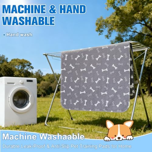 2 Pack Puppy Pee Pads with Pheromones, Washable Puppy Pads for Dogs,Leak-Proof & Anti-Slip,Reusable Absorbent Dog Training Pad for for Playpen,Whelping Box,Potty Training(15.7" × 23.6")