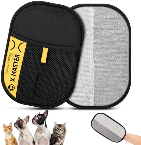 Electrostatic Pet Hair Remover Glove, Upgrade Reusable Pet Grooming Mitt, Efficiently Remove Cat & Dog Fur from Couch, Furniture, Carpet, Car Seats