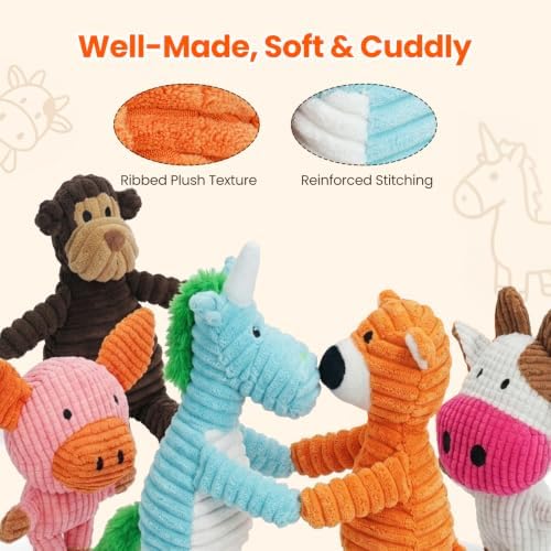 HGB 5 Pack Squeaky Dog Toys for Puppies Small Medium Dogs