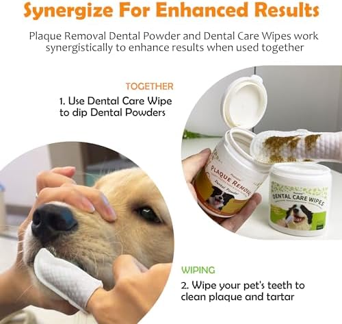 Pet Dental Cleaning Kit with Dental Wipes & Dental Powder