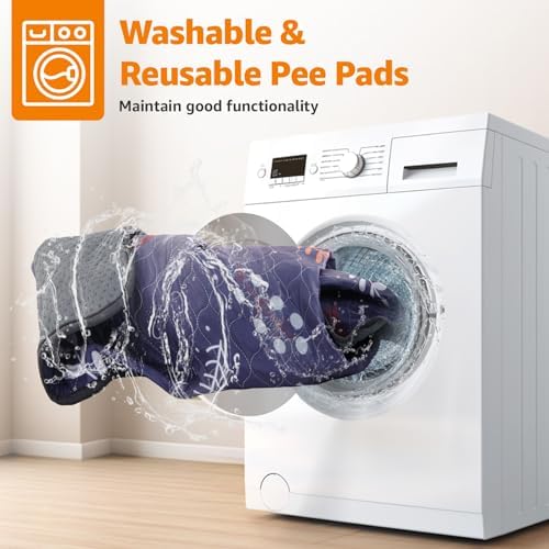 LOOBANI Washable Pee Pads for Dogs: 2 Pack Reusable Puppy Training Pads 31" x 36", Waterproof Dog Pee Pads Non-Slip, Absorbent Dog Whelping Pad for Playpen, Crate, Floor, Sofa, Purple