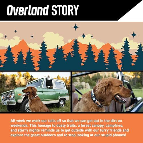 Wolfgang Heavy Duty, Adjustable Dog Collar with Quick Release Nylon Buckle for Walking & Training, Overland Print, Small
