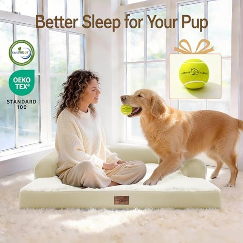 Comfort Expression Waterproof XXL Dog Bed with Bolster for Extra Large Dogs