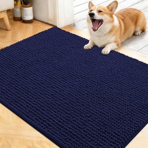 OLANLY Dog Door Mat for Muddy Paws 40x32, Extra Absorbent Chenille Mud Mat