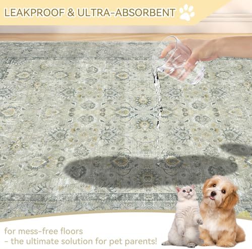 Washable Pee Pads for Dogs and Cats - 100% Waterproof Leakproof Reusable Puppy Pads, Super Absorbent & Non-Slip Whelping Training Pads Litter Mat for Furniture Protector Pet Housebreaking