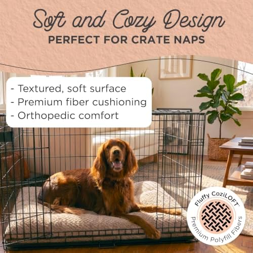 Best Friends by Sheri Comfy Crate Dog Bed Washable, Mushroom, 42" x 28"