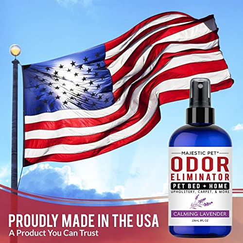 Majestic Pet Bed & Odor Eliminator for Home 8 Fl Oz - Dog or Cat Urine Deodorizer for Carpet and Areas Your Pet Frequents - Calming Lavender Scent Spray