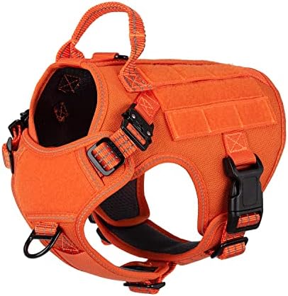 ICEFANG Tactical Dog Harness for Small Dogs,Reflective No Pull Dog Vest