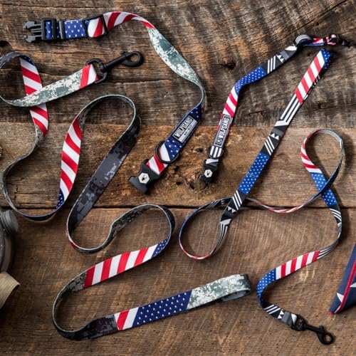 Wolfgang Heavy Duty, Adjustable Dog Collar with Quick Release Nylon Buckle for Walking & Training, DigitalDog Print, Large