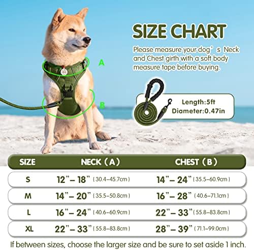 PoyPet Dog Harness and Leash Set, No Pull Vest with Front Clip and Handle