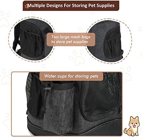 Tirrinia Two-Sided Entry Pet Backpack Travel Carrier for Cats & Small Dogs, Airline-Approved, Padded Back Support, Ideal for Hiking, Walking, Cycling & Outdoor Adventures