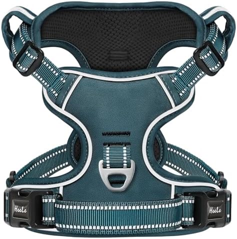 HEELE Dog Harness for Large Dogs No Pull Dog Vest Harness for Large Dog with Soft Padded Handle Reflective for Outdoor Training, Blackish Green, XL