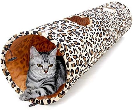 PAWZ Road XL Collapsible Cat Tunnel for Fat Cats & Rabbits - 51"x12" Extra Wide Pet Play Tunnel with 12-Inch Diameter for Large Cats, Small Dogs