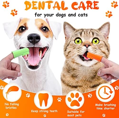 Nuogo 80 Pack Bulk Dog Finger Toothbrushes